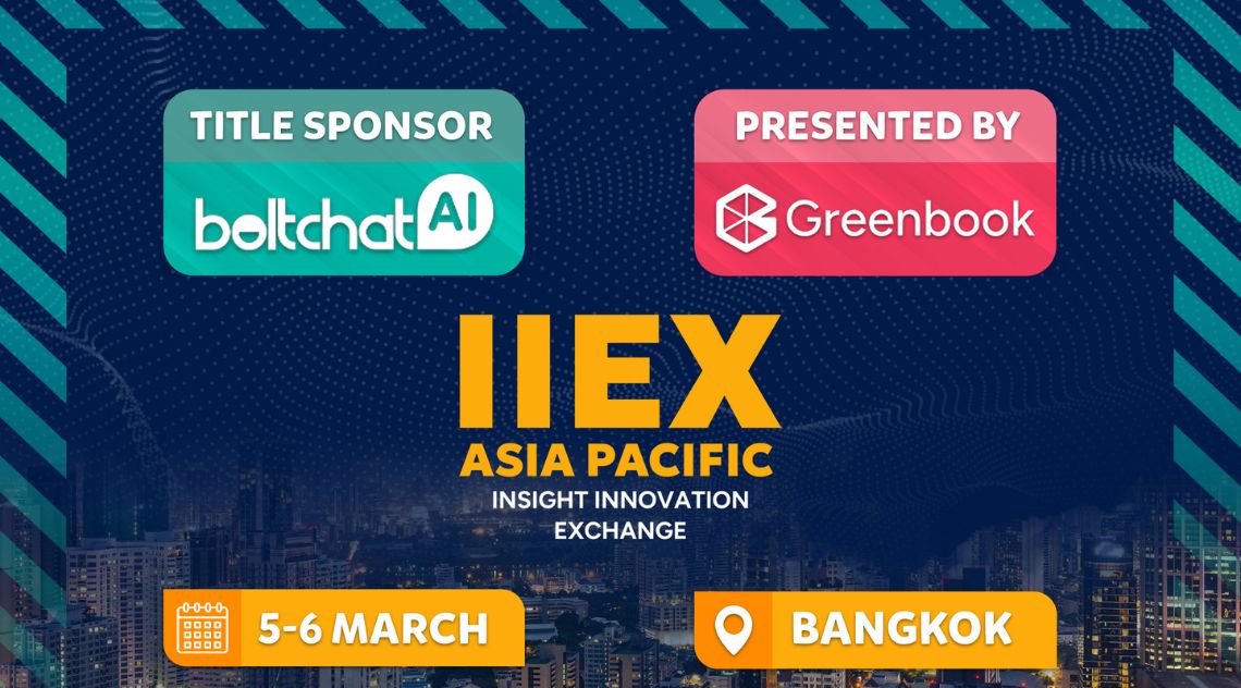 Events graphic for BoltChatAI to announce IIEX Asia Pacific