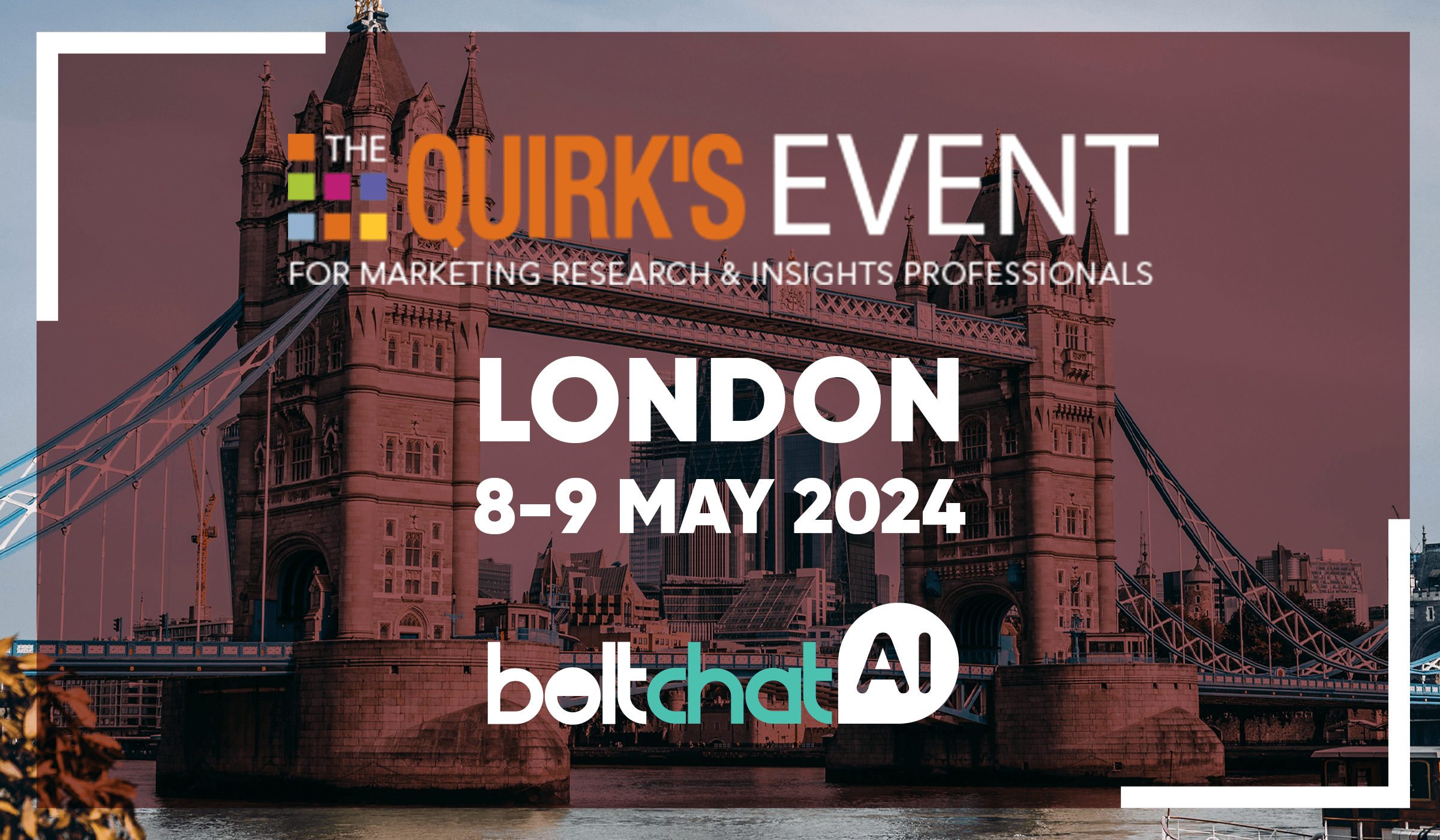Quirks London event graphic for BoltChatAI